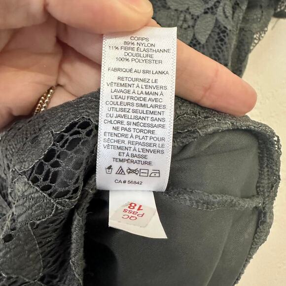 Express y2k lace off the shoulder bodysuit dark gray - Picture 7 of 8